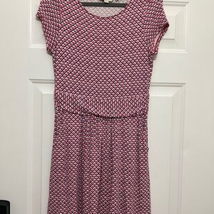 Boden Pink and Blue Midi Sundress with Cap‎ Sleeves